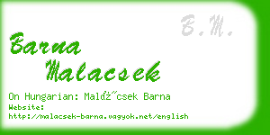 barna malacsek business card